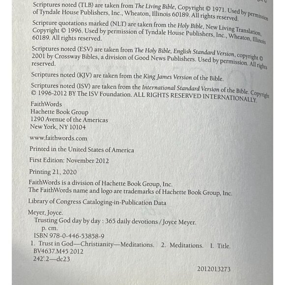 Trusting God Day by Day: 365 Daily Devotions Joyce Meyer Hardcover - Picture 4 of 4